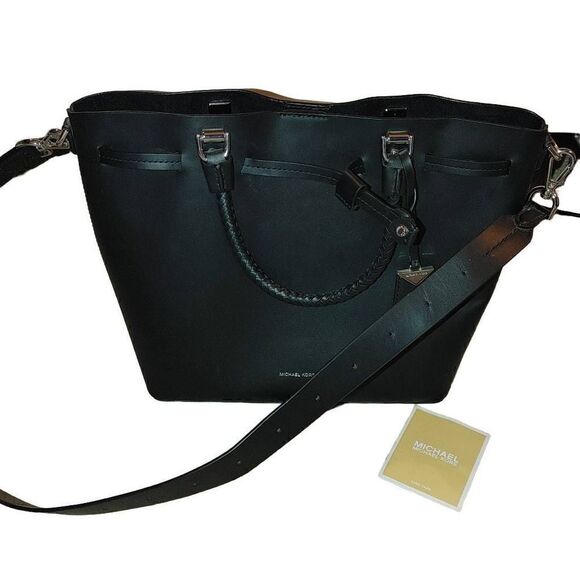 Michael Kors Women's Bag Bucket Blakely Black Leather shoulder/Crossbody Bag - Picture 9 of 12